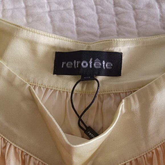 Retrofete 2-Piece Set Rainbow Sky Silk Wide Leg Pants Crop Top Set Womens Medium - Picture 12 of 14